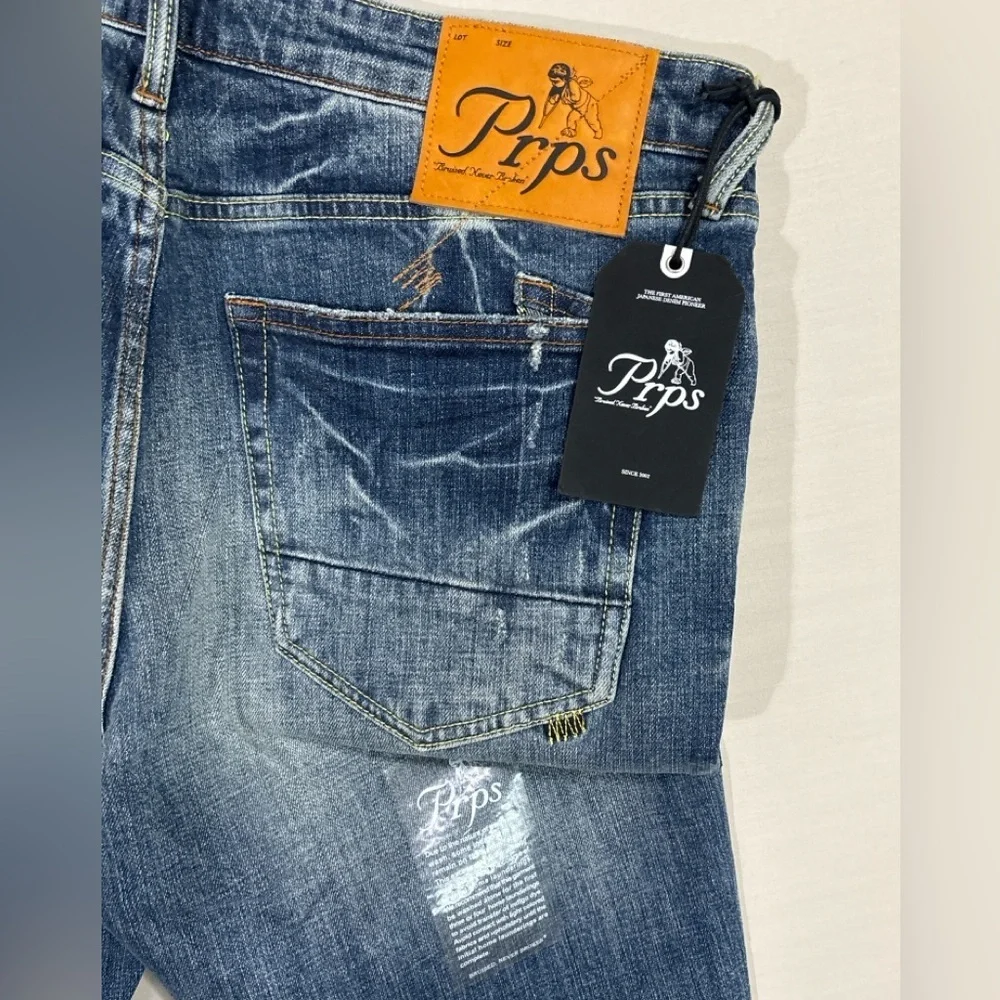 PRPS Cayenne Super Skinny Stretch Jeans Indigo Distressed Men’s 36 NWT $228